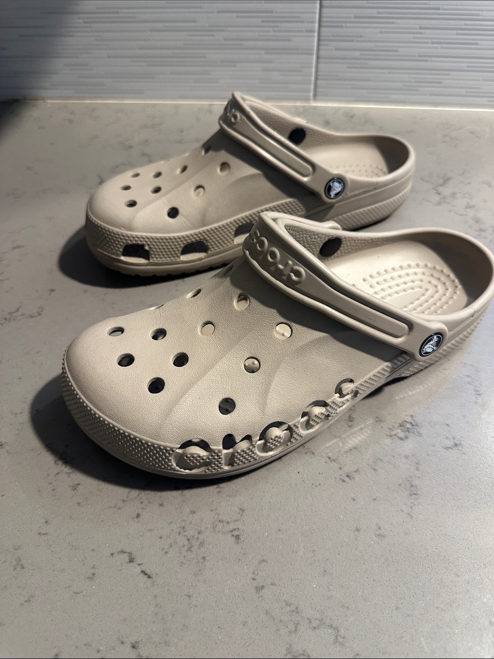 CROCS Classic Clog in Light Beige comfy unisex women size 10. Men size 8
